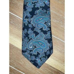 Mens Black  Silk Tie Necktie Egon Von Funstenberg